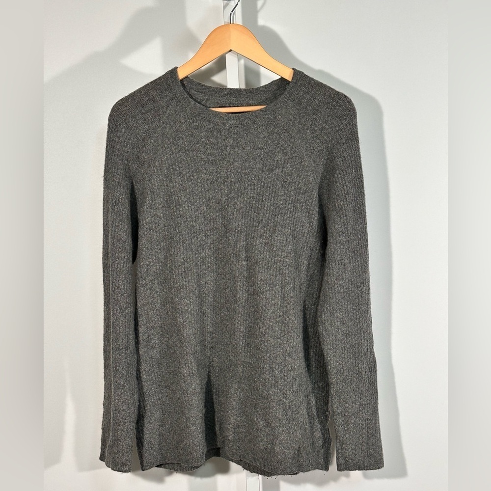Tahari Pure Luxe 100% cashmere sweater charcoal gray L grandmacore